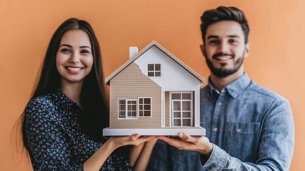Agent qui anime une session de présentation en ligne d’un bien immobilier tout en recevant des messages du public