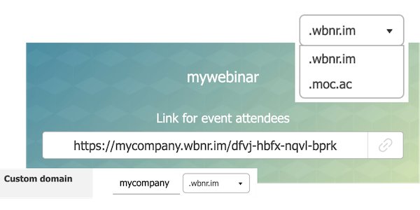 Custom webinar domains for a professional, branded experience.